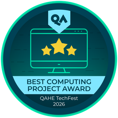 QAHE TechFest 2026 Best Computing Project Award badge